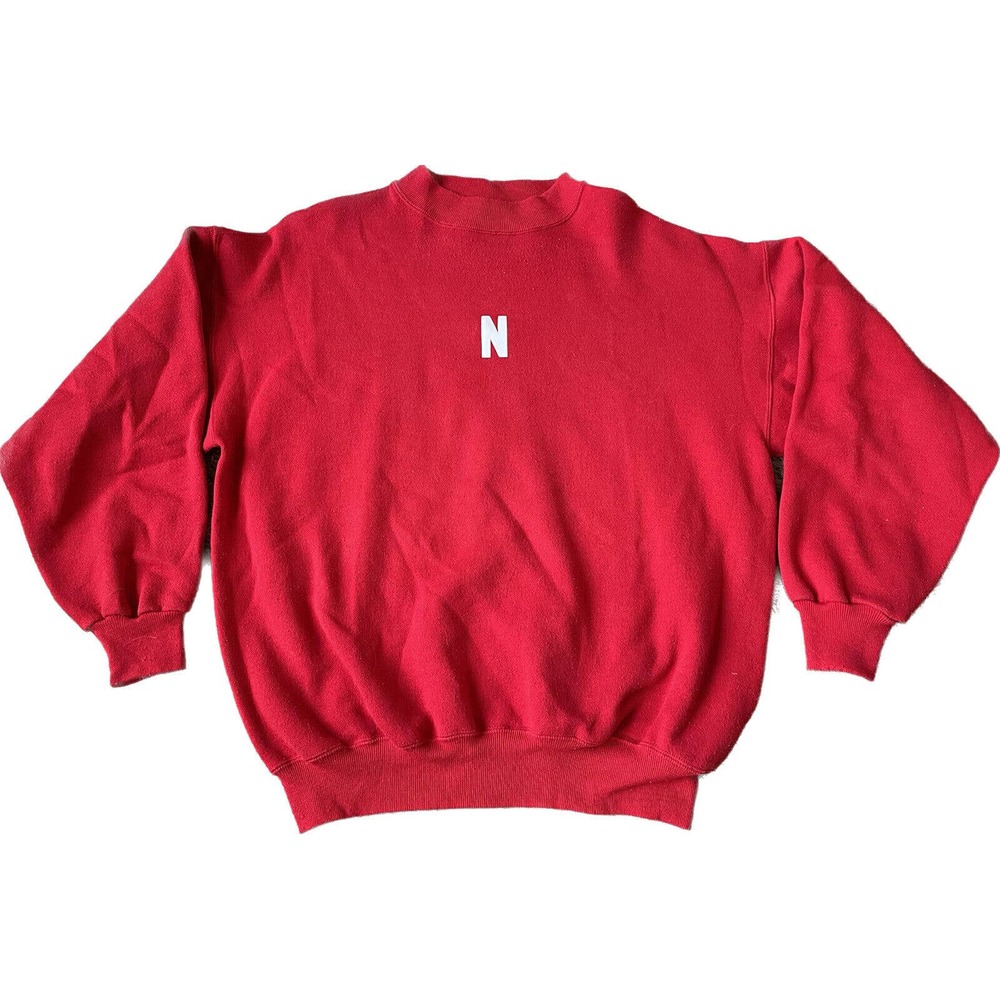 Vintage 80s Nebraska Huskers Red Pannill XL USA Crewneck Sweatshirt VTG